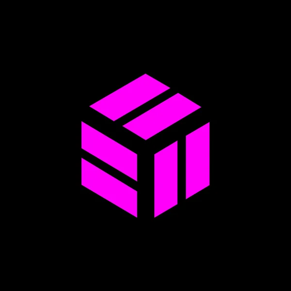 Геометрия минимальная концепция логотипа, шаблон вектора пурпурного цвета — стоковый вектор
