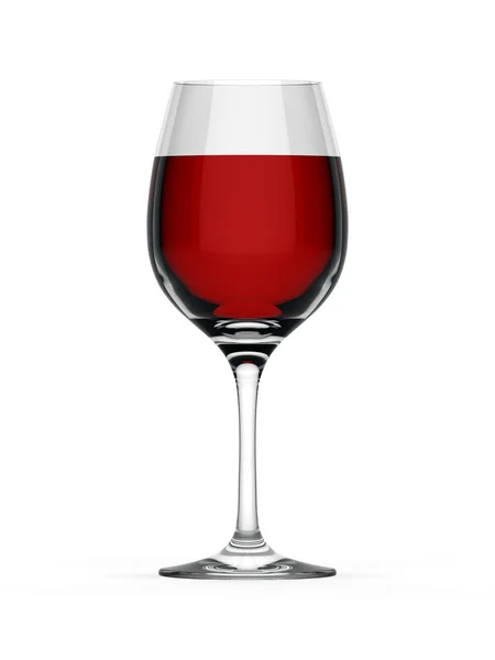 Elegant red wine glass on white background — Stock Photo, Image