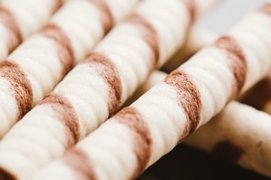 bir yansıtılmış arka plan closeup doldurma fıstıklı Rulo Gofret