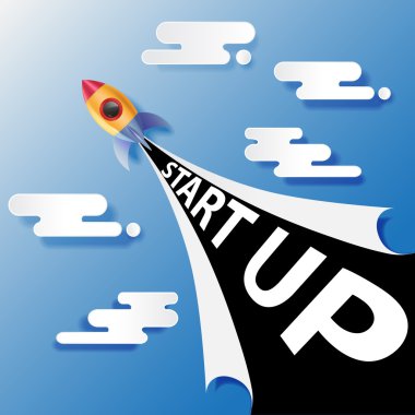 İş başlangıç, yeni bir proje. tasarım stili modern vektör çizim kesilmiş kağıt.