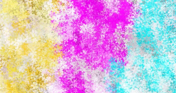 粉色蓝色和黄色的花抽象背景 — 图库照片