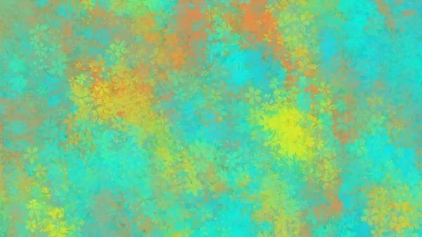 Blue yellow and orange flowers abstract background — Stock Photo, Image