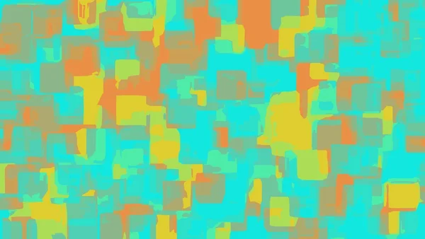 Blauw oranje en geel vierkant patroon abstracte achtergrond — Stockfoto