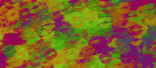 Zelená růžové fialové a oranžové polibky rtěnka abstraktní pozadí — Stock fotografie