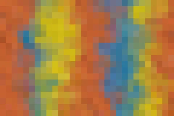 Laranja Azul Amarelo Pixel Abstrato Fundo — Fotografia de Stock