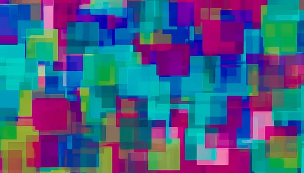 Blå Gul Rosa Grön Geometriska Kvadratiska Mönster Abstrakt Bakgrund — Stockfoto