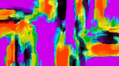 pembe mor yeşil turuncu siyah sarı ve mavi arka plan boyama