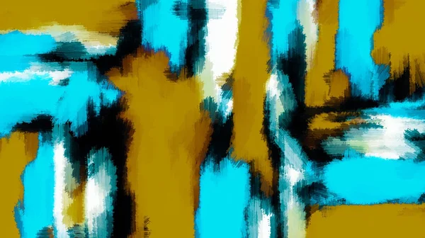 Azul Preto Branco Textura Pintura Com Fundo Amarelo — Fotografia de Stock