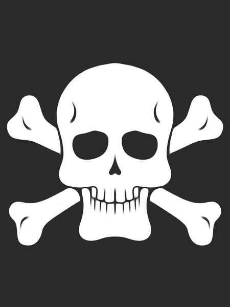 Drawing skull and bones in black and white — Stock Photo, Image