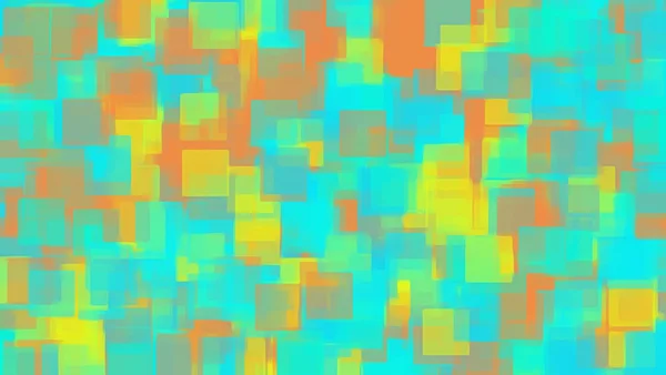 幾何学的グリーンブルーイエローオレンジスクエアパターン抽象的背景 ロイヤリティフリーのストック画像