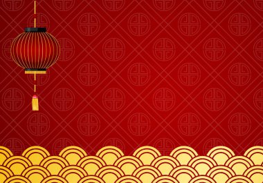 Altın desenli Çin feneri.