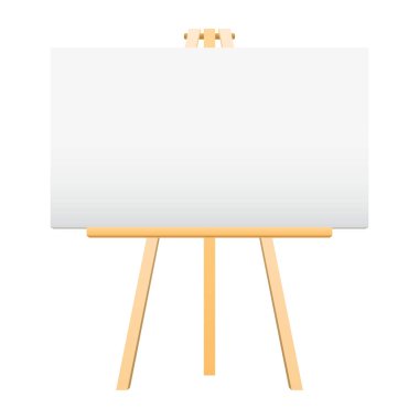 Tahta Easel Vektör İllüstrasyonu Üzerine Boş Tablo