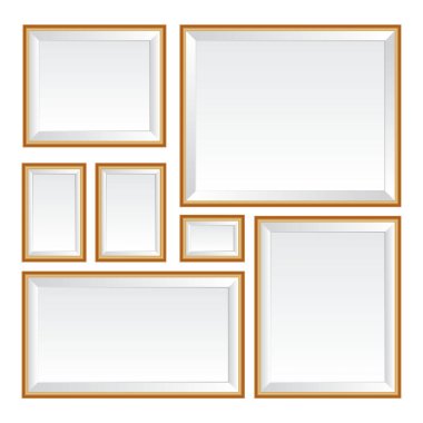 Blank Wooden Picture Frames Vector Illustration