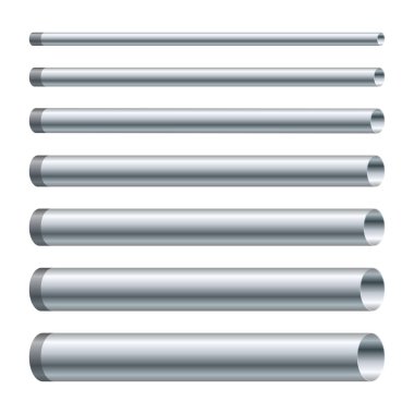 Endüstriyel Gümüş Çelik Boru Hattı Vektör İllüstrasyonu