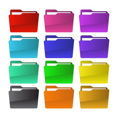 Renkli Belge Dosya Dizini Vektör İllüstrasyonu