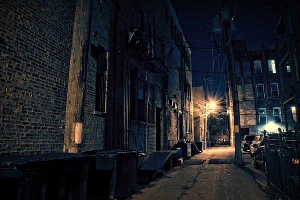 Dark Urban Alley Night — Stock Photo, Image