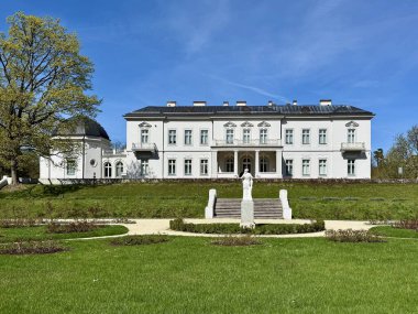 Litvanya 'nın Palanga Botanik Bahçesi' nde yer alan Palanga Amber Müzesi karanlık çatılı büyük beyaz bir Neoklasik binada yer almaktadır. Girişe giden bir patikada belirgin bir heykel duruyor. Müzenin etrafı yemyeşil.