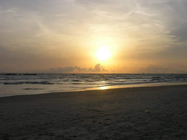 Puesta Sol Playa Tannir Bavi Mangalore India — Foto de Stock