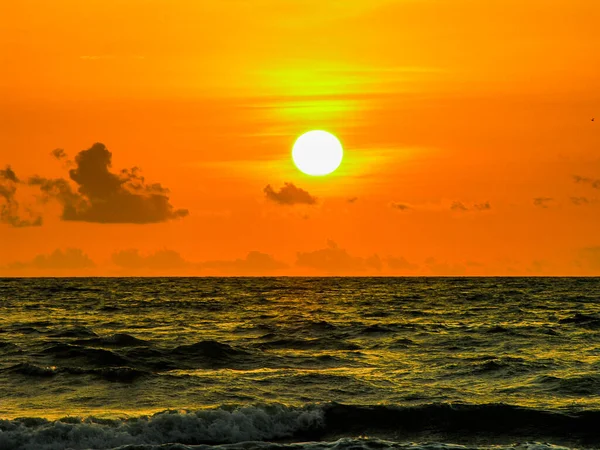 Puesta Sol Playa Tannir Bavi Mangalore India — Foto de Stock