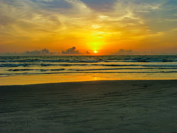 Zonsondergang Het Strand Bij Tannir Bavi Mangalore India — Stockfoto