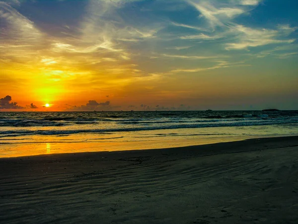 Solnedgång Stranden Vid Tannir Bavi Mangalore Indien — Stockfoto