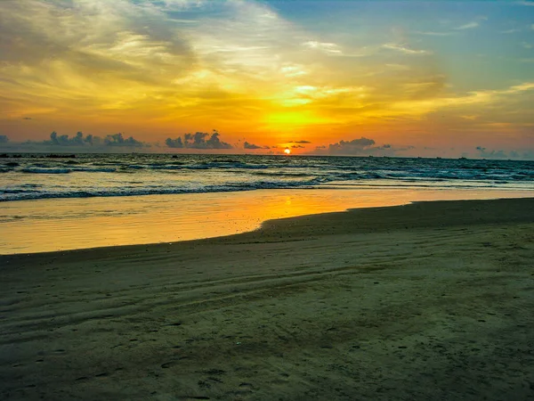 Puesta Sol Playa Tannir Bavi Mangalore India — Foto de Stock