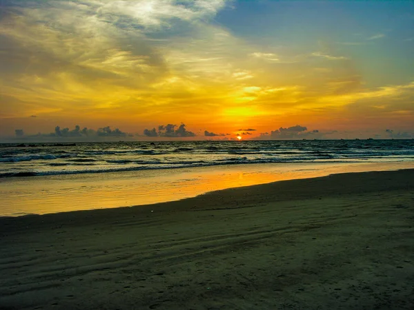 Puesta Sol Playa Tannir Bavi Mangalore India — Foto de Stock