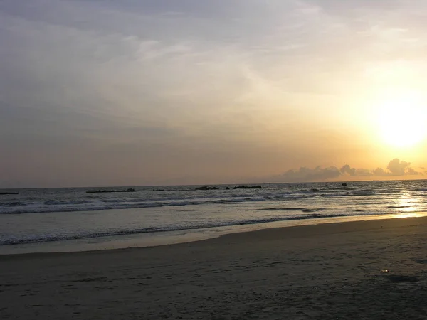 Puesta Sol Playa Tannir Bavi Mangalore India — Foto de Stock