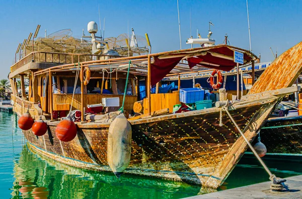 Tradycyjny Dhow Używany Połowów Doha Corniche Katar — Zdjęcie stockowe