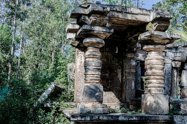 Ruines Petit Temple Route Pour Dubare Elephant Camp Près Kushalnagar — Photo