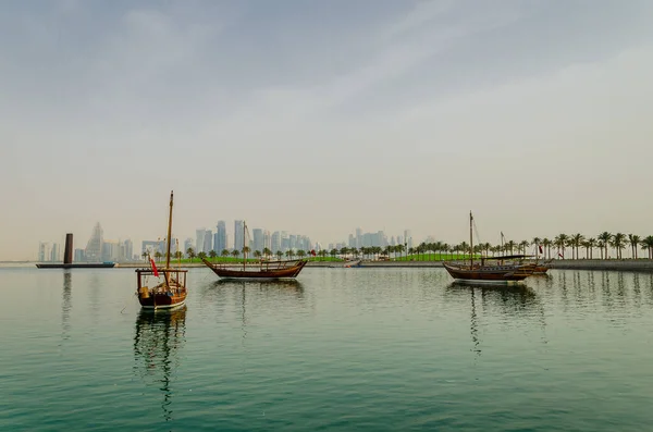 Вид Корнишу Дохе Катар — стоковое фото