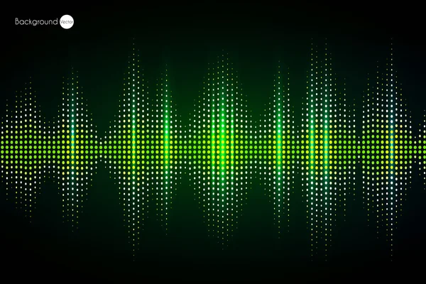 Звуковые волны, освещающие зеленый свет, цифровые иллюстрации — стоковый вектор