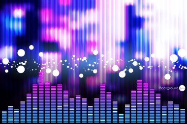 Ses dalgası. Bir mavi müzik ekolayzer vektör çizim. 