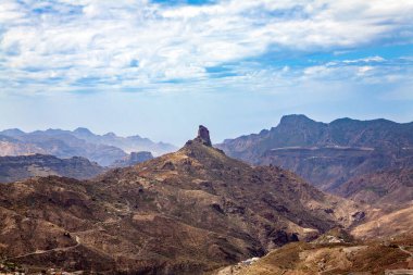 Kaya oluşumu Roque Bentaiga, Ada Gran Kanaryası, Kanarya Adaları, İspanya, Avrupa