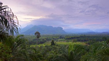 Gün batımında Ban Ta Khun manzarası, Surat Thani, Tayland, Güneydoğu Asya