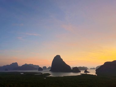 Phang Nga Körfezi manzaralı, Khlong Khian, Takua Thung, Tayland, Güneydoğu Asya.
