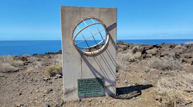 El Pinar 'daki Meridiano Sıfır Anıtı, El Hierro Adası, Kanarya Adaları, İspanya, Avrupa.