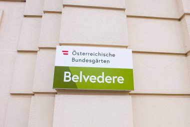 Avusturya, Viyana 'da güzel bir kış günü Yukarı Belvedere Sarayı ve bahçesi