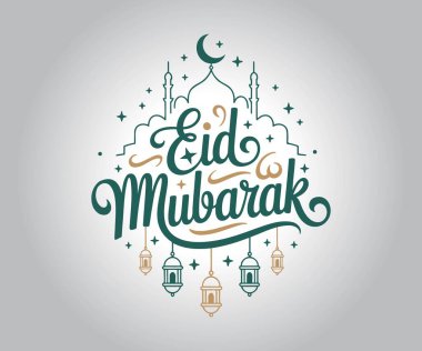 Eid mubarak kutlama kartı