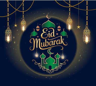 Bayram Mübarek 'te çarpıcı bir altın gradyanı var. Tasarım, geleneksel İslami mimariden esinlenen zümrüt yeşili cami kubbeleri ve altın kaplamalı minareler sergiliyor. Parlayan ışık efektiyle asılı altın fenerler.