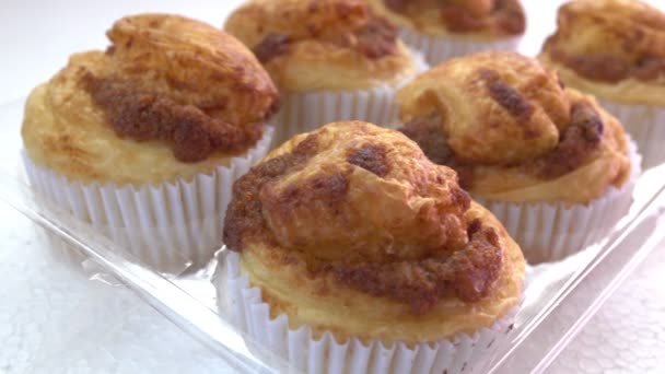 Güzel kokulu tatlı ekmek aperatifler ev — Stok video