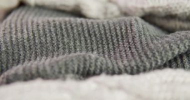 Makro renkte koyun yünü kumaşının detaylı görünümü. Tekstil soyut arkaplanı