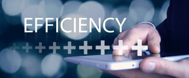 İnsan verimlilik sözcüğü artı sembollerle gösteriliyor.