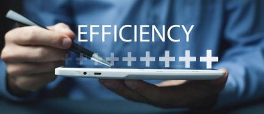 İnsan verimlilik sözcüğü artı sembollerle gösteriliyor.