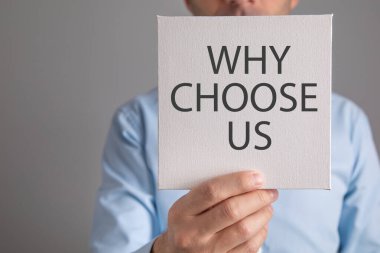 Neden bizi seçtin? İş konsepti