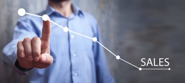 İndirim grafiğiyle satış sözcüğü. Ekonomik kriz