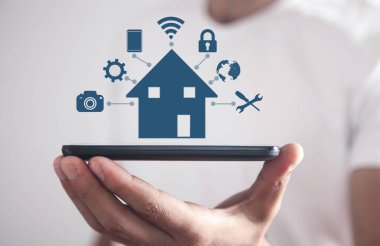 Akıllı ev konsepti. Akıllı sistemler için teknoloji