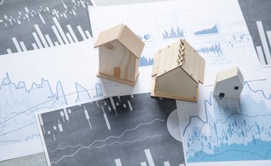 Finansal grafiklerde ev modeli. Gayrimenkul. İş dünyası