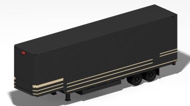 Beyaz arka planda siyah kargo kamyonu.