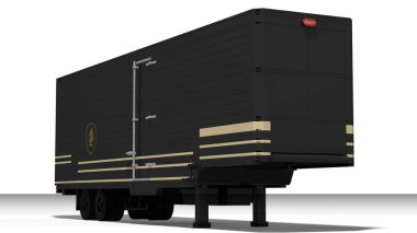 Kargo konteynırı beyaz arka planda izole edildi. 3d oluşturma